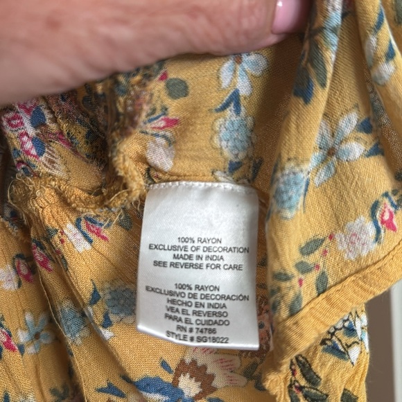 Anthropology Patrons of Peace Womens M Sleeveless Bohemian Tank Blouse Yellow - Picture 8 of 10